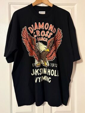 Diamond Cross Ranch Jackson Hole Eagle Graphic Tee - Black - Men’s XL